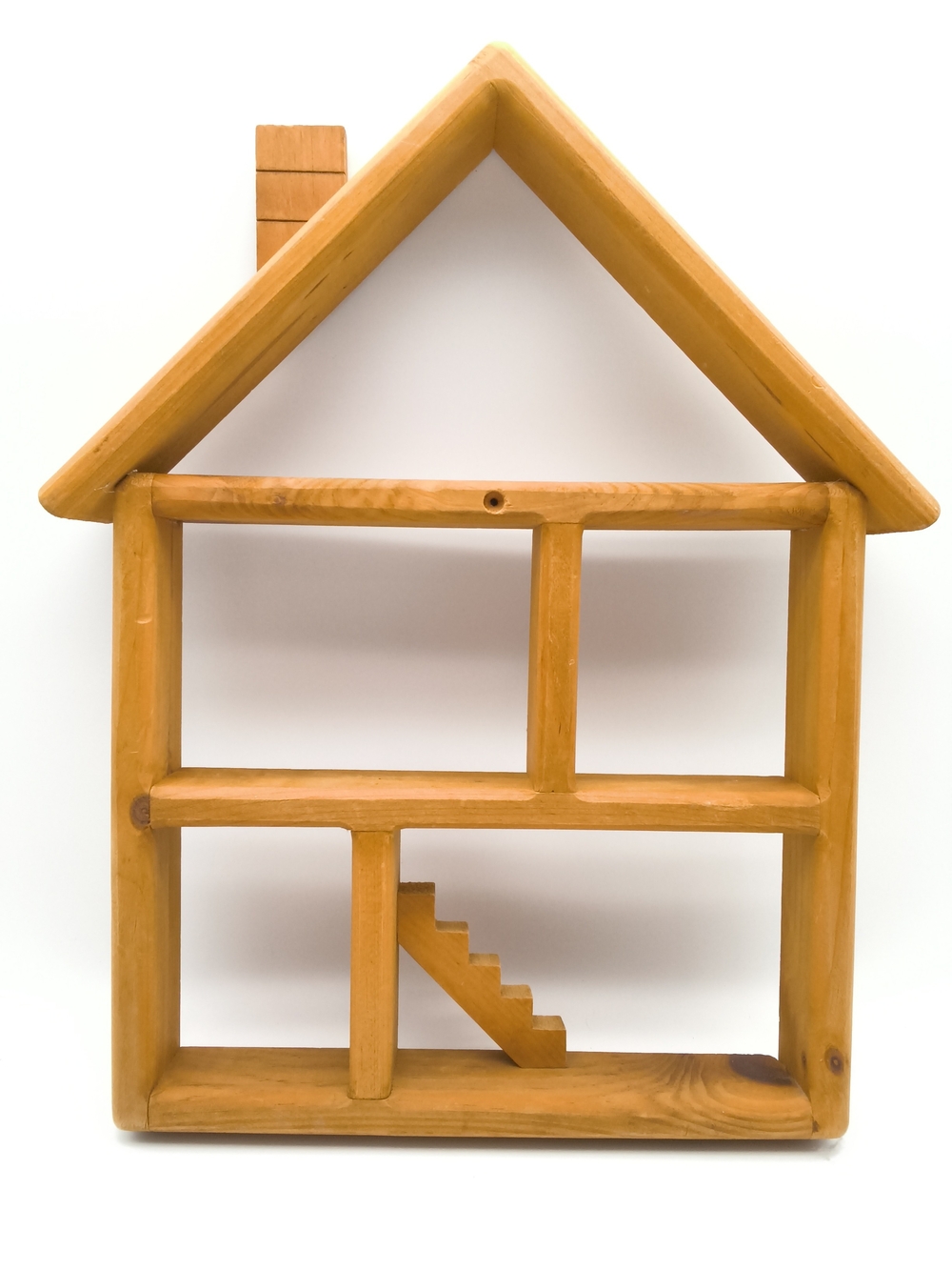 Vintage Wood House Curio Shelf Miniature Shadow Box